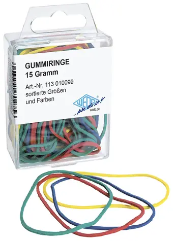 WEDO Gumičky mix farieb a veľkostí v dóze / Gumička / 80 ks