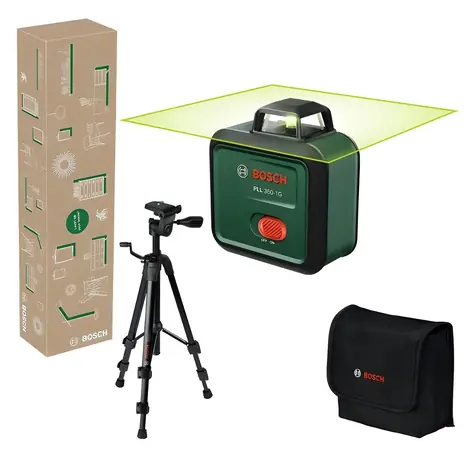 BOSCH PLL 360-1G Set / Čiarový laser + statív / samonivelačný 360° / zelený lúč / max. 30 m / ±0,4 mm/m / USB-C