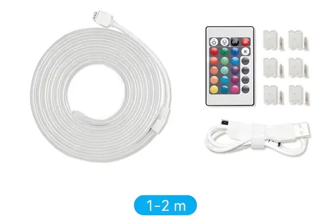 Vention Neon LED pásik s diaľkovým ovládačom / LED pásik / RGB / silikónový / 12V DC / 2 m