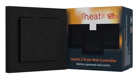 Heatit Z-Push Wall Controller čierna RAL 9011 / Nástenný ovládač
