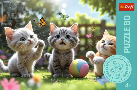 Trefl Puzzle Tri mačiatka / 60 dielikov / 33 x 22 cm