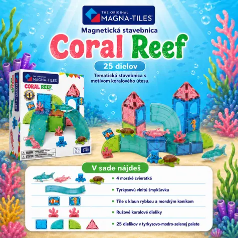 MAGNA-TILES Magnetická stavebnica Coral Reef / 25 dielikov / od 3 rokov