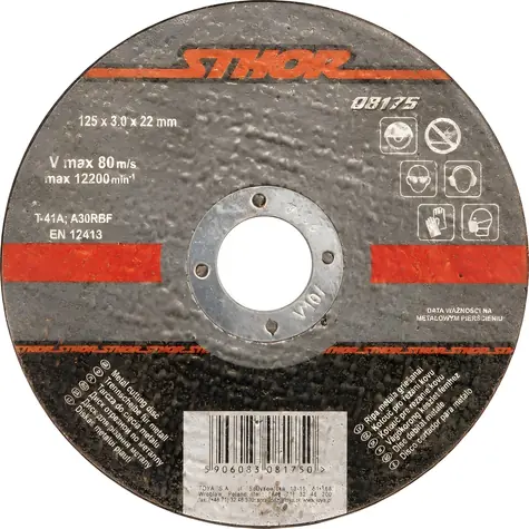 STHOR Rezný kotúč na kov 125x1,0x22 mm / Rezný kotúč / Priemer 125 mm / Hrúbka 1 mm