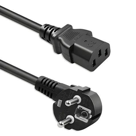 Napájací kábel CEE 7/7 (E/F) uhlový - IEC C13 / Napájací kábel / 1,5 m / 3x0,5 mm2 / čistá meď