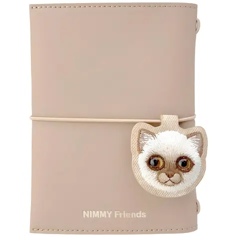 Nimmy Big-Eye Cute Pets 2.0 Cat hnedá / Zápisník s perom / eko koža / gumička a magnetická záložka