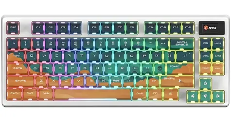 MSI FORGE GK600 TKL White Mars / Herná klávesnica / drôtová / US layout / podsvietená / 83 kláves