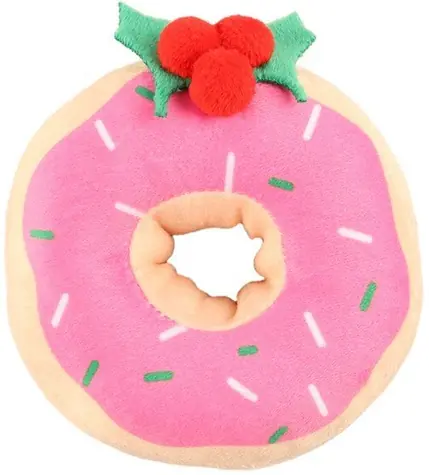 HUHUBAMBOO Hračka pre psov Donut ružová / Plyšová / Maznacia hračka pre psov