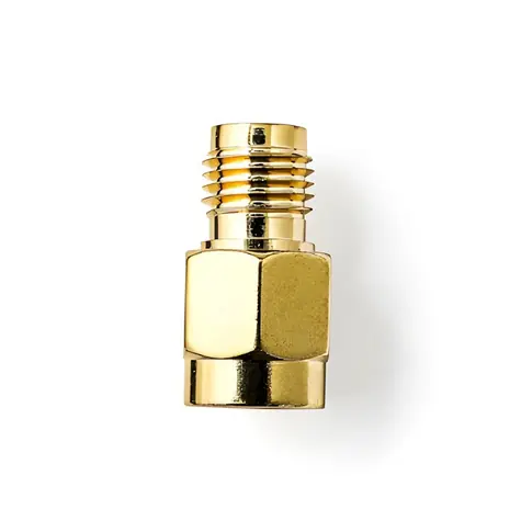 Nedis SMA adaptér RP-SMA(F) - SMA(M) zlatá / Adaptér / Pozlátené kontakty / 50 Ohm / 2 ks