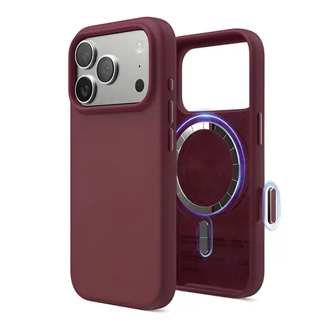Elago Silicone Case MagSafe Camera Control Burgundy / Kryt / pre Apple iPhone 17 Pre Max / Silikón