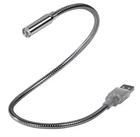 PremiumCord USB lampička strieborná / USB lampička / 35 cm / 0,9 W