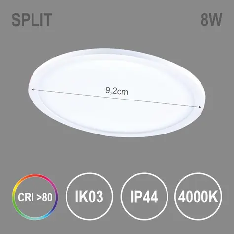 Tope Split R / LED podhľadové svietidlo / 8W / 4000K / 461lm / IP44