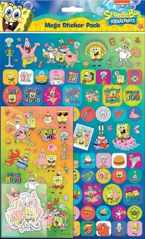 NICKELODEON Samolepky SpongeBob / Samolepky / 2 listy + 6 ks / od 3 rokov
