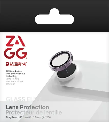 ZAGG InvisibleShield Premium Glass fialová trblietka / Ochranné sklo šošoviek / Apple iPhone 17 Air