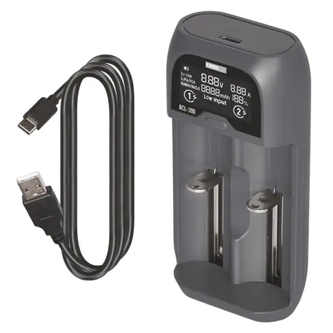 Emos BCL-20D / Nabíjačka batérií / Li- ION, LiFePO4, NiMH, NiCd / USB / 2 kanály
