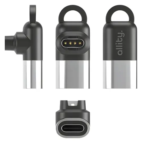 Allity AGA-161 Garmin/USB-C sivá / Adaptér / Na nabíjanie hodiniek Garmin / USB-C