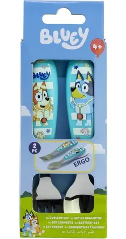STOR Detský príbor 2ks Bluey / Nerezová oceľ / Bez BPA