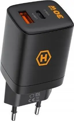 Hammer RapidCharge Duo čierna / Nabíjačka do siete / 30 W / USB-A / USB-C (PD)