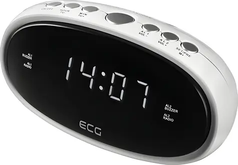 ECG RB 010 biela / Rádiobudík / FM / LED displej
