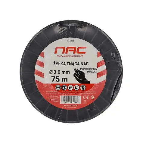 NAC Krútená kosacia struna 3 mm / Struna do kosačky / 75 m