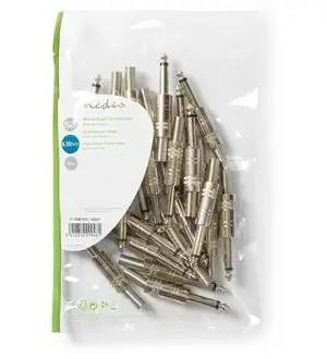 Nedis Jack konektor 6.35 mm (M) poniklovaný / Konektor / Spájkovací / Priamy / 25 ks