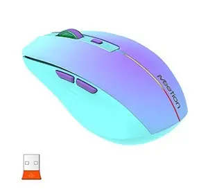 Meetion BTM002 fialovo-tyrkysová / Bezdrôtová myš / 1600 DPI / 2,4 GHz / Bluetooth / 6 tlačidiel