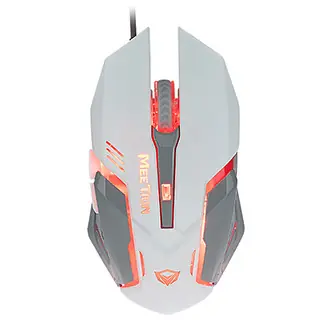Meetion M915 biela / Herná myš / drôtová / optická / 2400 DPI / 6 tlačidiel / RGB podsvietenie