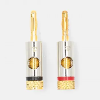 Nedis Banánkový konektor priamy zlatá / Audio konektor / Zástrčka / Pozlátený / Skrutkovací / 7,0 mm / 2 ks