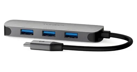 Nedis USB-C hub 4 porty / USB hub / 4X USB-A / USB 3.2 Gen 1 / 5 Gbps / napájanie z USB