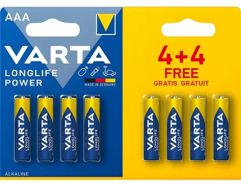 Varta Longlife Power AAA 8 ks (4+4) / Batéria / 1.5V / alkalická