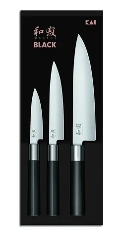 KAI Wasabi Black 67S-300 / Sada nožov / 3 ks / nerezová oceľ 6A/1K6 / 58 HRC