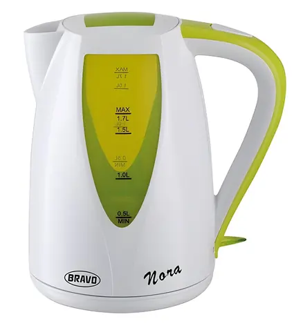 Bravo Nora B-4781 bielo-zelená / Rýchlovarná kanvica / 1,7 l / 2150 W