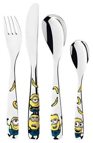 WMF Detská jedálenská sada Minions 4 ks / Detská jedálenská sada / Nerezová oceľ