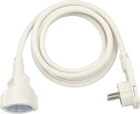 Brennenstuhl predlžovací kábel s plochou uhlovou zástrčkou biela / Predlžovací prívod / 2 m / H05VV-F 3G1,5