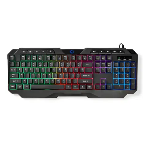 Nedis US herná klávesnica / Klávesnica / membránová / LED podsvietenie / USB-A / kábel 1,3 m / US