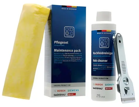 BOSCH Sada na údržbu sklokeramických varných dosiek / Čistiaca sada / 250 ml + škrabka + handrička