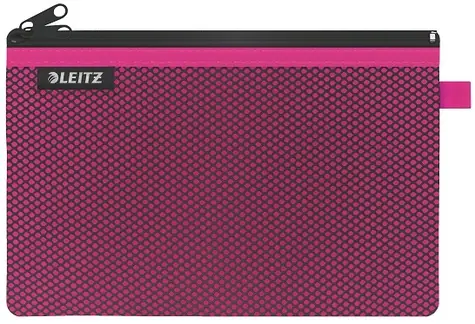 Leitz Wow ružová / Dvojité textilné vrecko / Veľkosť L / Sieťovina, nylon / 230 × 150 mm