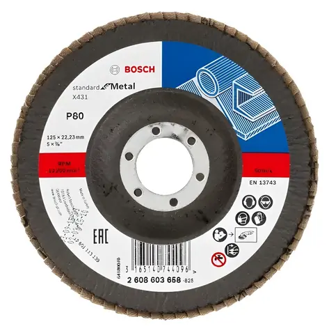BOSCH X431 / Lamelový brúsny kotúč / P80 / 125 mm / Otvor 22,23 mm
