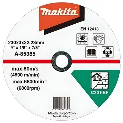 Makita A-85385 Rezný kotúč na kameň 230x22,2 mm / Rezný kotúč / Suché rezanie / Šírka 3 mm