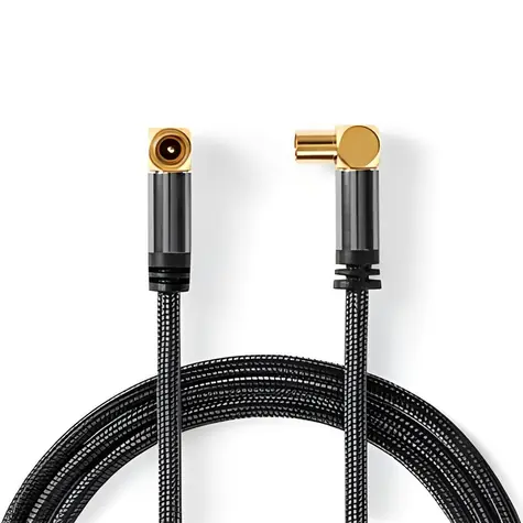 Nedis Profigold Fabritallic anténny kábel uhlový / Anténny kábel / IEC (Koax) zástrčka - zásuvka / 75 Ohm / 5 m