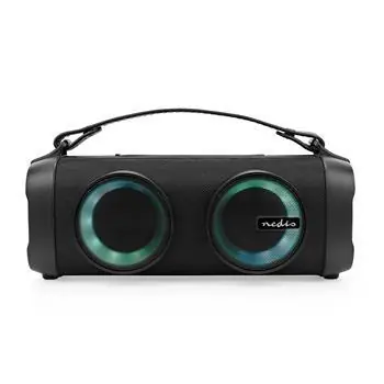 Nedis Bluetooth® Párty Prehrávač čierna / 5 hod / 2.0 / 24 W / AUX / USB / Prepojiteľný / Držadlo / Párty osvetlenia