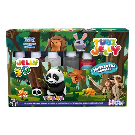 Tuban Kreatívna sada Tubi Jelly Zvieratká XL / 6 farebných gélov / 3D gélové figúrky