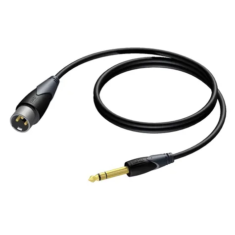 Procab CLA724/1.5 XLR(M) - Jack 6,3 mm(M) / Audio kábel / Stereo / 1,5 m