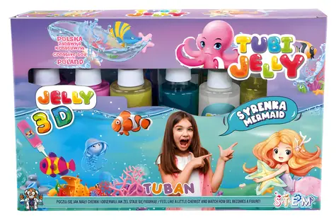 Tuban Kreatívna sada Tubi Jelly Morská panna XL / 6 farebných gélov / 3D gélové figúrky