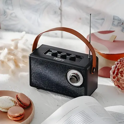 CR1902 čierny / Bluetooth reproduktor / FM rádio / USB-C / microSD / 5 W