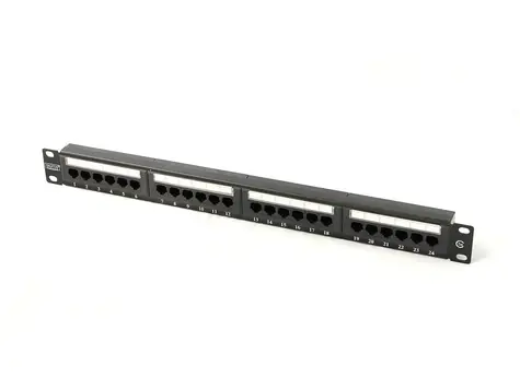 Patch panel 19" 24 portov čierny / Patch panel / U/UTP / CAT.5E / 1U