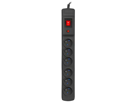 Armac Multi M6 čierna / Prepäťová ochrana / 6 zásuviek / 5 m kábel / 2500 W