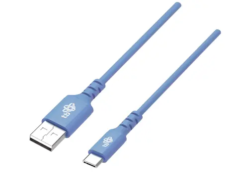 USB-C - USB-A kábel silikónový 1 m modrá / Dátový kábel / Quick Charge