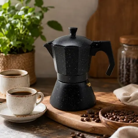 Kanvička na espresso/moka Granite 450 ml / Kávová kanvička / žulový povrch / 9 šálok / MR-1667-9