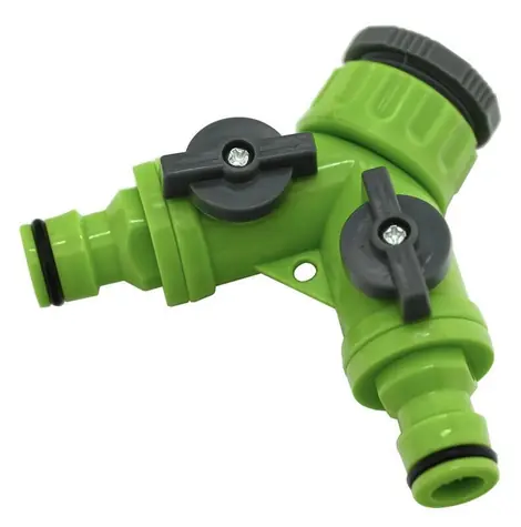 Garvia Rozdeľovač hadicový Y 1/2" - 3/4" / Rozdeľovač / 2 výstupy / rýchlospojky / uzáver