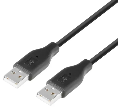 Kábel USB 2.0 AM-AM 1,8 m čierna / PC kábel / USB 2.0 / 1,8 m